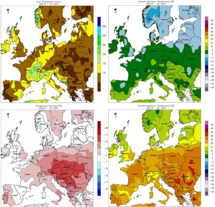 Image d'illustration pour Le bilan hebdomadaire du temps en Europe