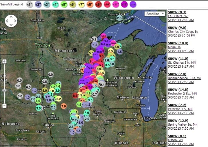Image d'illustration pour Etats Unis : Neige historique au Midwest - Incendies en Californie