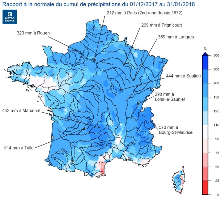 Image d'illustration pour Crues et graves inondations fin janvier et début février