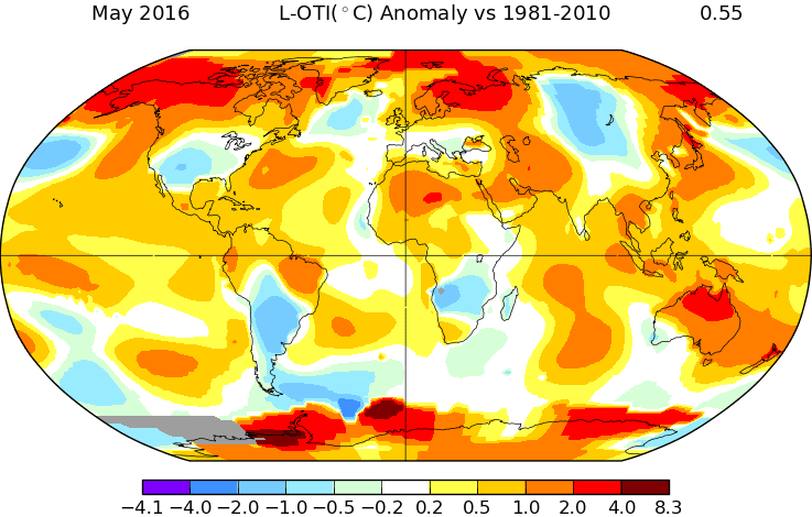 Image d'illustration pour Nouveau record de douceur mondial en mai selon la NASA