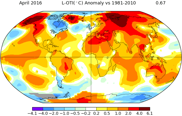 Image d'illustration pour Nouveau record de douceur mondial en avril selon la NASA