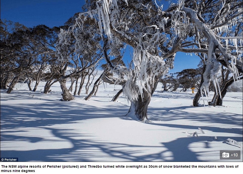 Image d'illustration pour Premières neiges de l'hiver austral en Australie