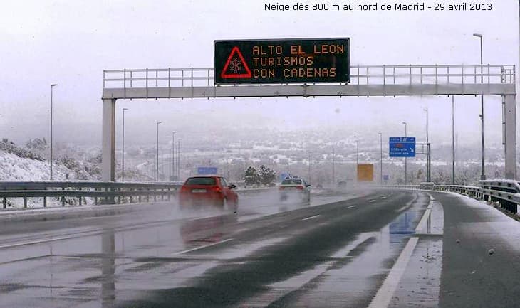 Image d'illustration pour De la neige vers Madrid lundi